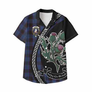 Home (Hume) Family Crest Tartan Kid Hawaiian Shirt Alba Thistle Inspired - Tartan Vibes Clothing