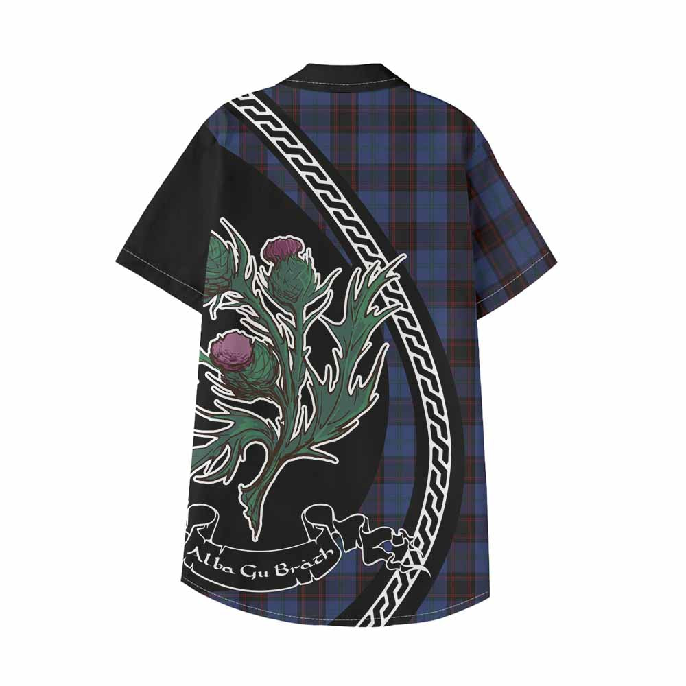 Home (Hume) Family Crest Tartan Kid Hawaiian Shirt Alba Thistle Inspired - Tartan Vibes Clothing