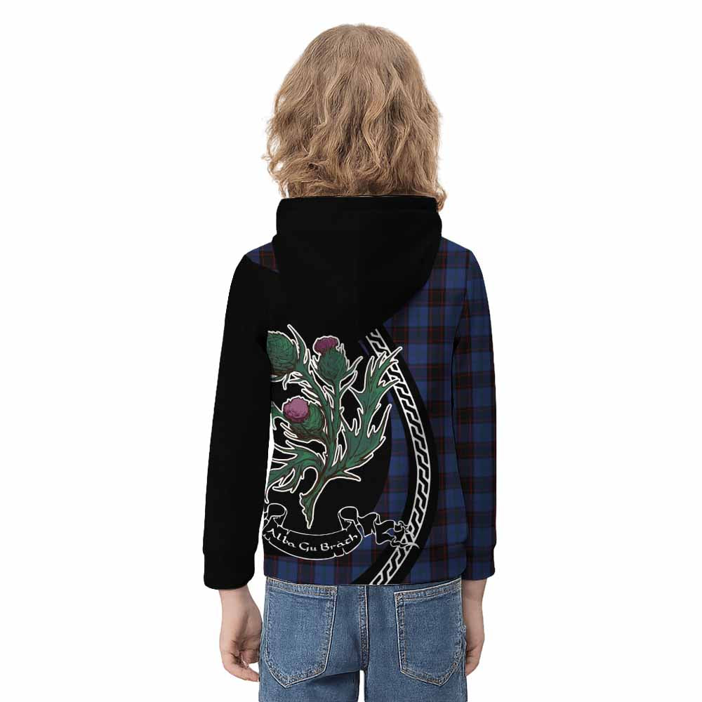 Home (Hume) Family Crest Tartan Kid Hoodie Alba Thistle Inspired - Tartan Vibes Clothing