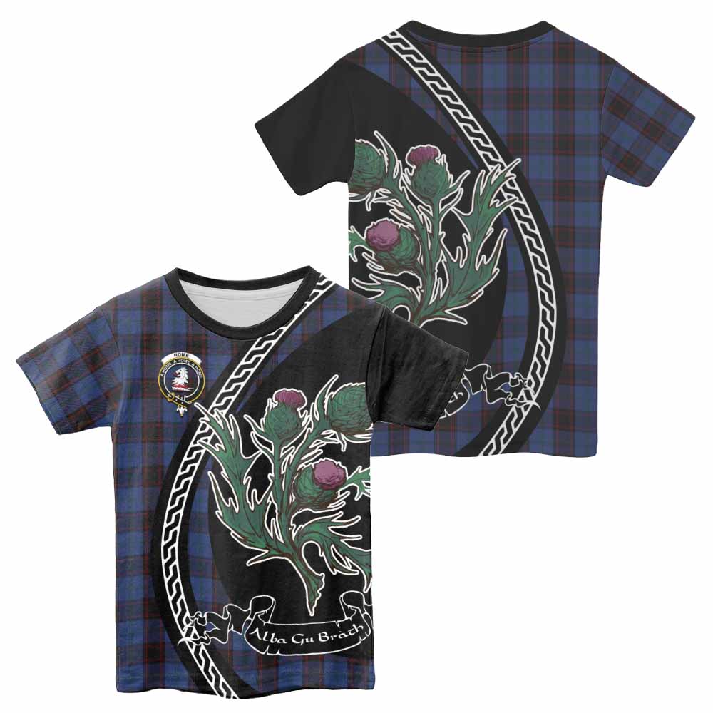 Home (Hume) Family Crest Tartan Kid T-shirt Alba Thistle Inspired - Tartan Vibes Clothing