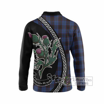 Home (Hume) Family Crest Tartan Long Sleeve Polo Shirt Alba Thistle Inspired - Tartan Vibes Clothing