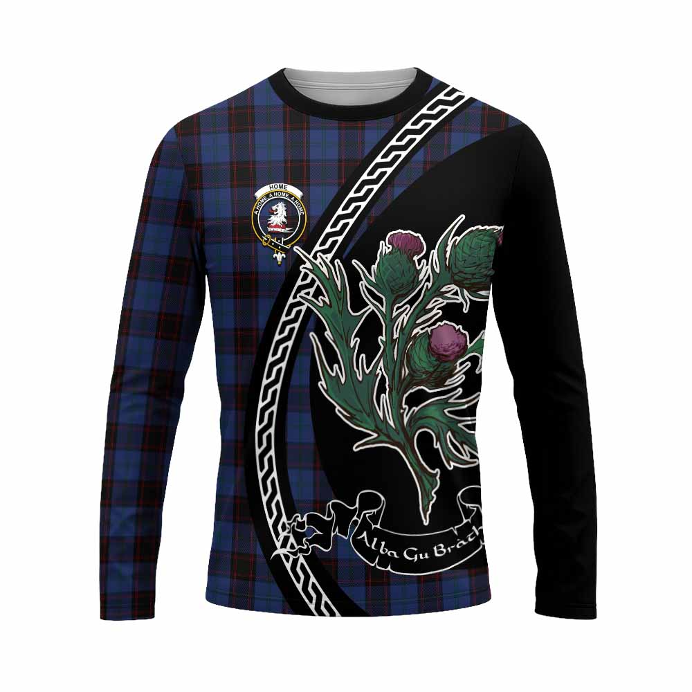 Home (Hume) Family Crest Tartan Long Sleeve T-Shirt Alba Thistle Inspired - Tartan Vibes Clothing