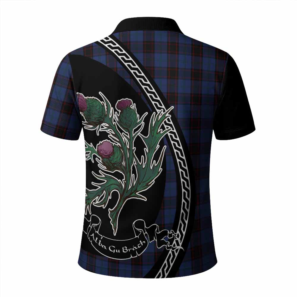 Home (Hume) Family Crest Tartan Polo Shirt Alba Thistle Inspired - Tartan Vibes Clothing