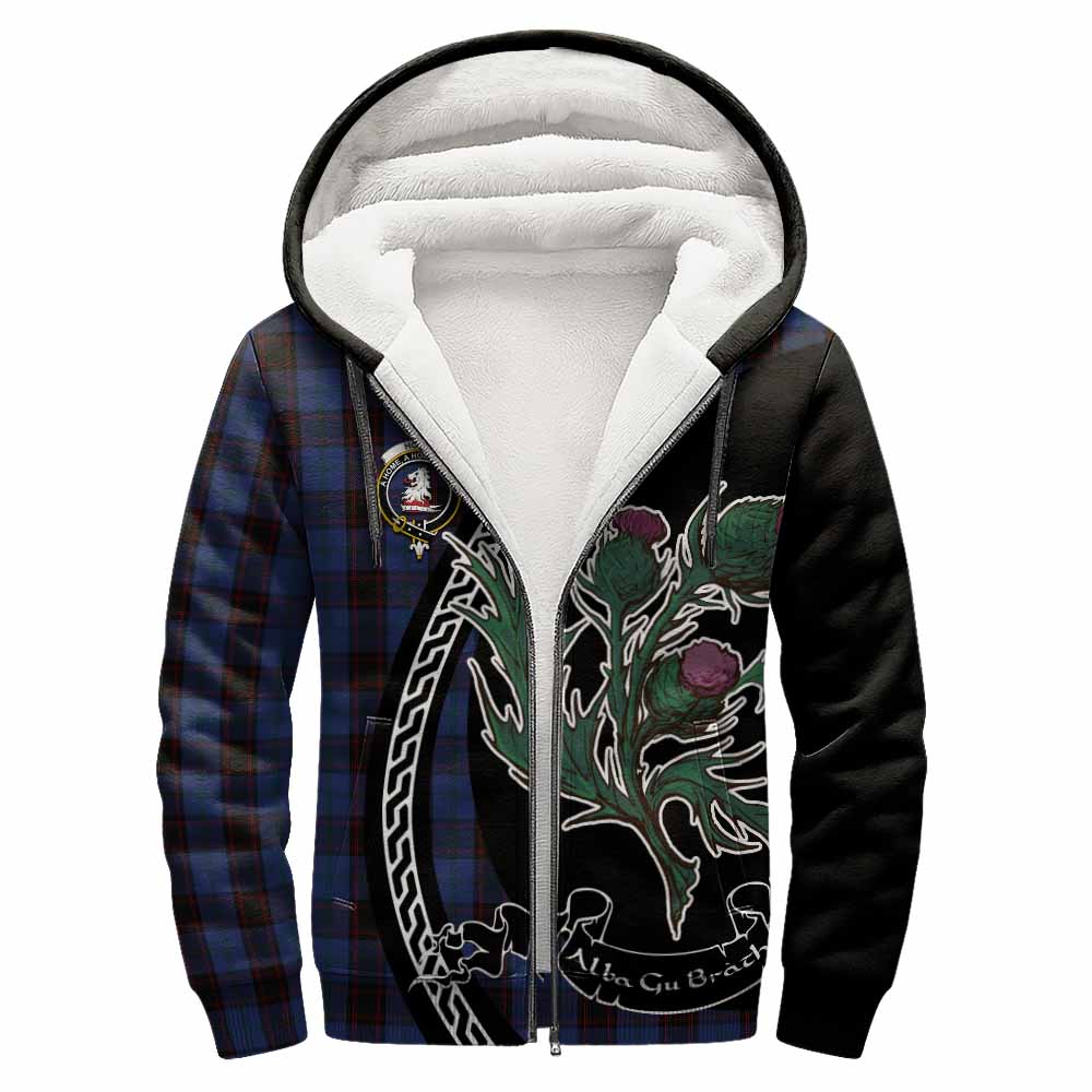 Home (Hume) Family Crest Tartan Sherpa Hoodie Alba Thistle Inspired - Tartan Vibes Clothing