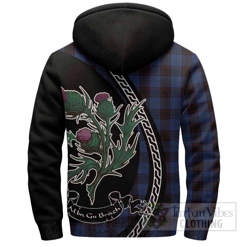 Home (Hume) Family Crest Tartan Sherpa Hoodie Alba Thistle Inspired - Tartan Vibes Clothing