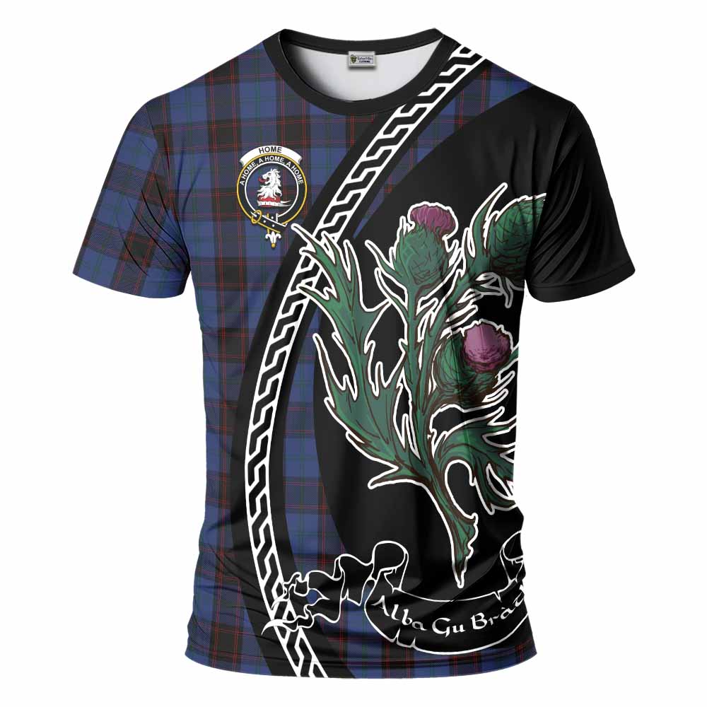Home (Hume) Family Crest Tartan T-Shirt Alba Thistle Inspired - Tartan Vibes Clothing