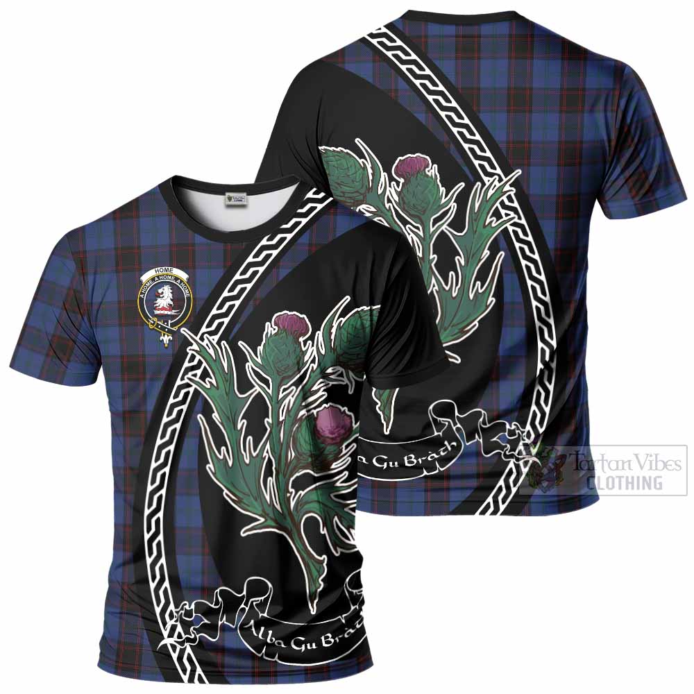 Home (Hume) Family Crest Tartan T-Shirt Alba Thistle Inspired - Tartan Vibes Clothing