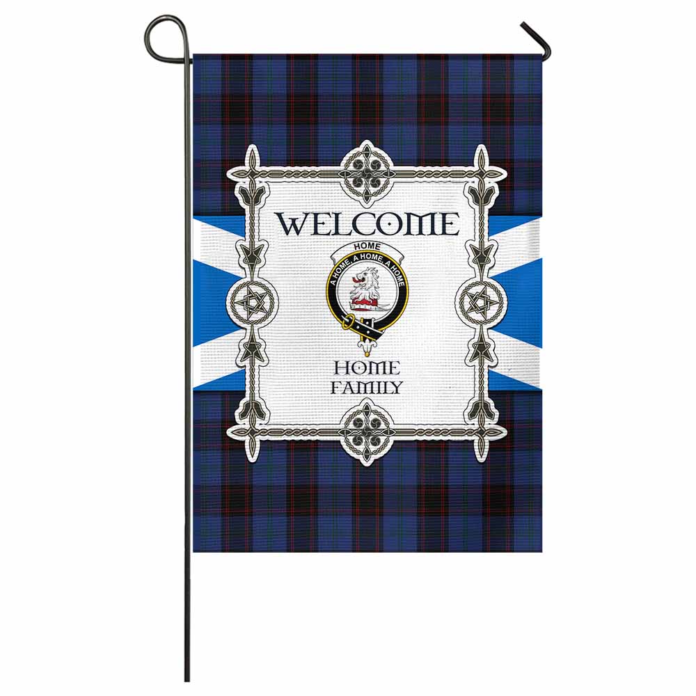 Home (Hume) Family Crest Tartan Welcome Garden Flag Saltire Harmony Style - Tartan Vibes Clothing