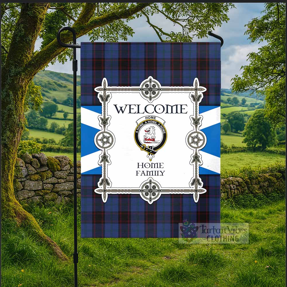 Home (Hume) Family Crest Tartan Welcome Garden Flag Saltire Harmony Style - Tartan Vibes Clothing