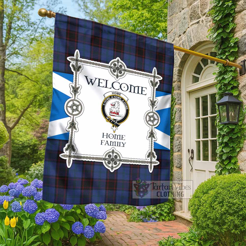 Home (Hume) Family Crest Tartan Welcome Garden Flag Saltire Harmony Style - Tartan Vibes Clothing
