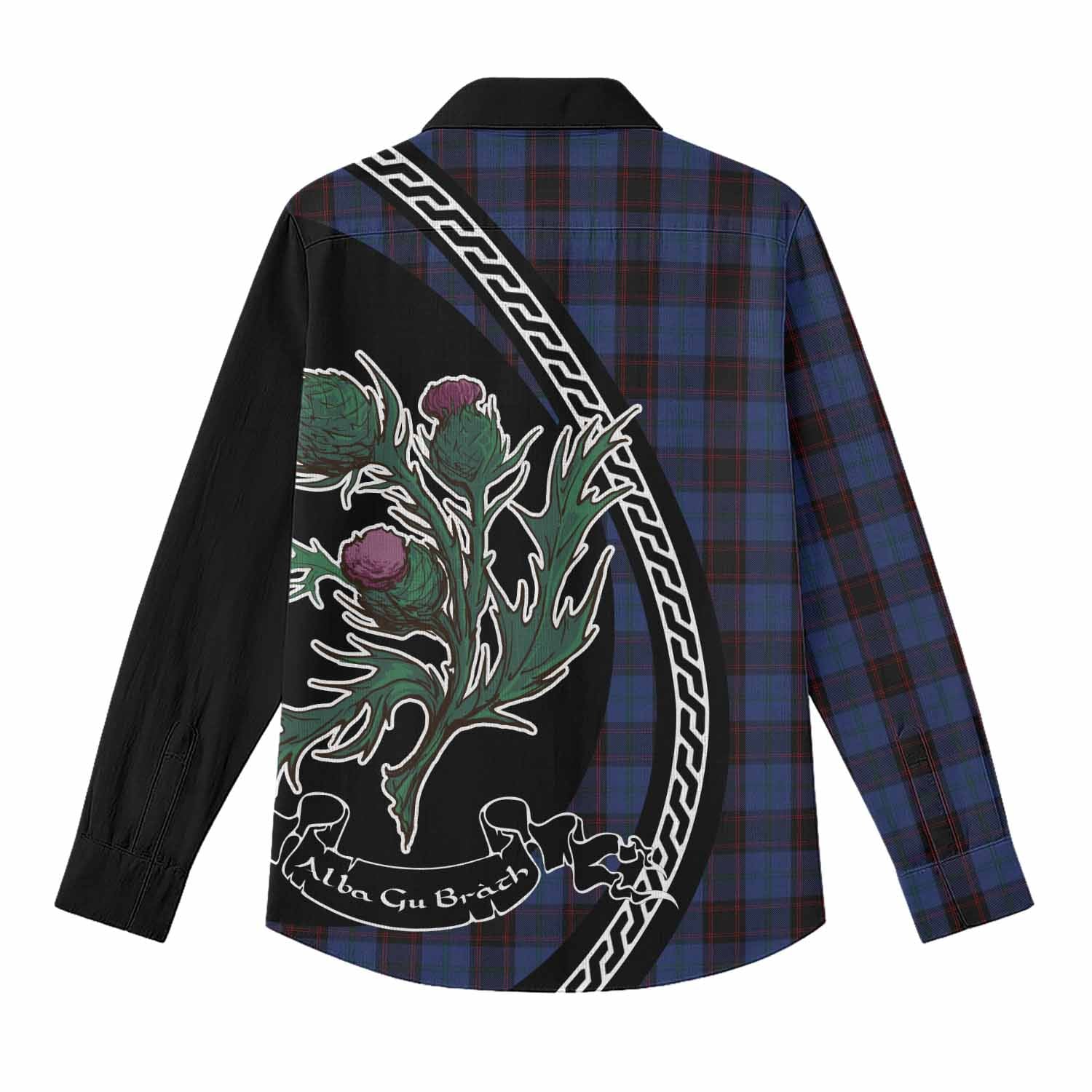 Home (Hume) Family Crest Tartan Women Casual Shirt Alba Thistle Inspired - Tartan Vibes Clothing