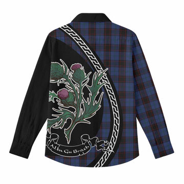 Home (Hume) Family Crest Tartan Women Casual Shirt Alba Thistle Inspired - Tartan Vibes Clothing