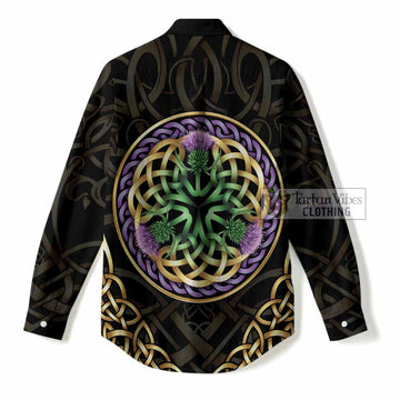 Home (Hume) Scottish Clan Crest Women Casual Shirt Celtic Scottish Thistle