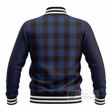 Home (Hume) Tartan Accent Baseball Jacket with Family Crest
