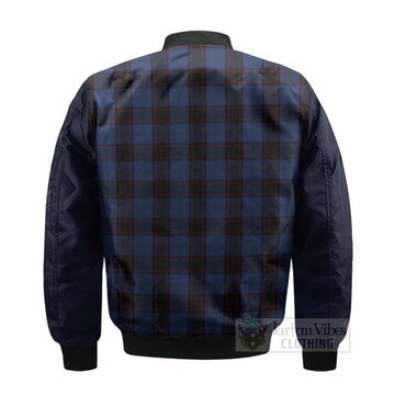 Home (Hume) Tartan Accent Bomber Jacket with Family Crest