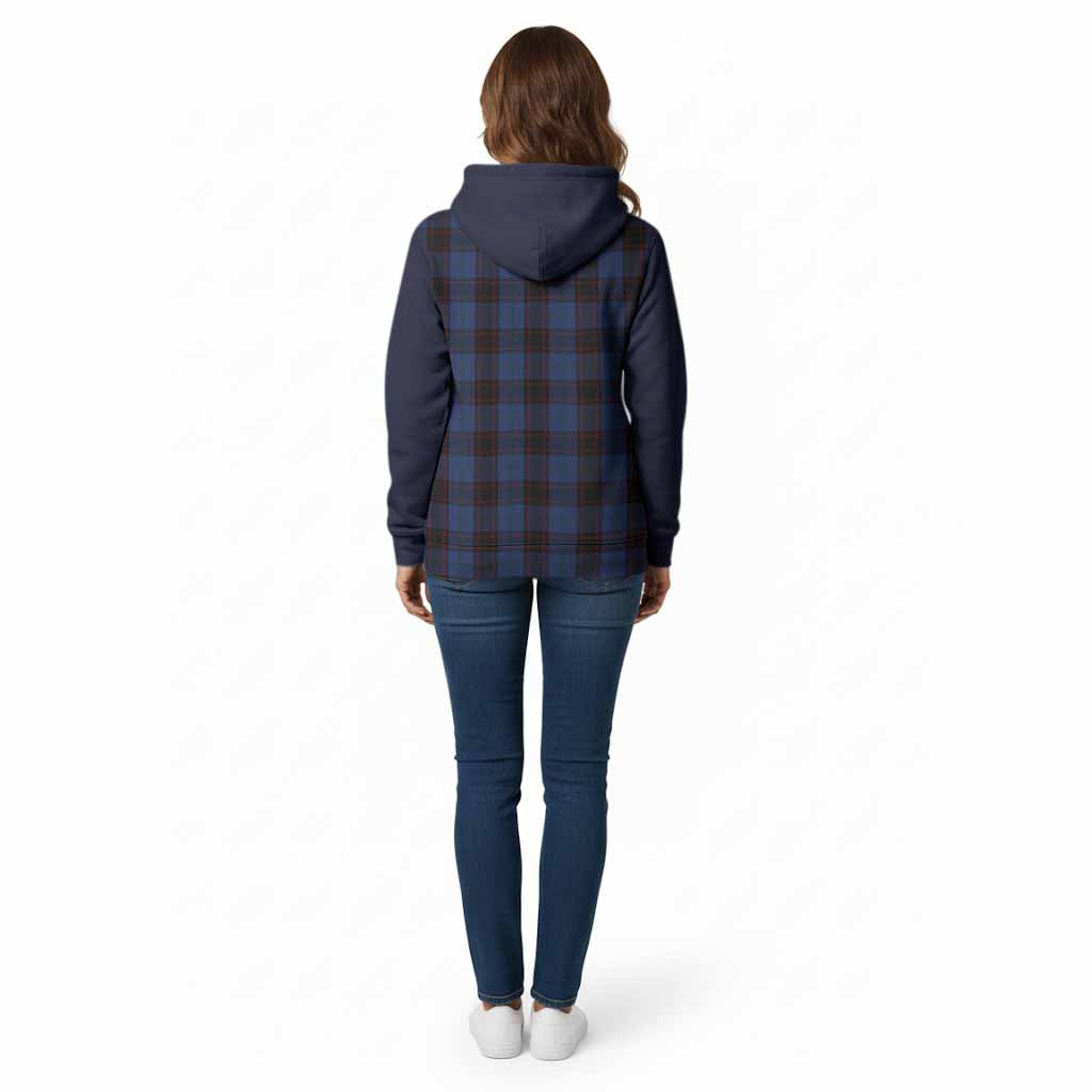 Home (Hume) Tartan Accent Cotton Hoodie with Family Crest