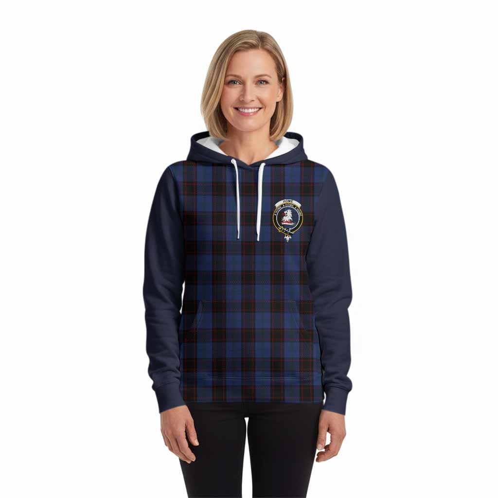 Home (Hume) Tartan Accent Hoodie with Family Crest
