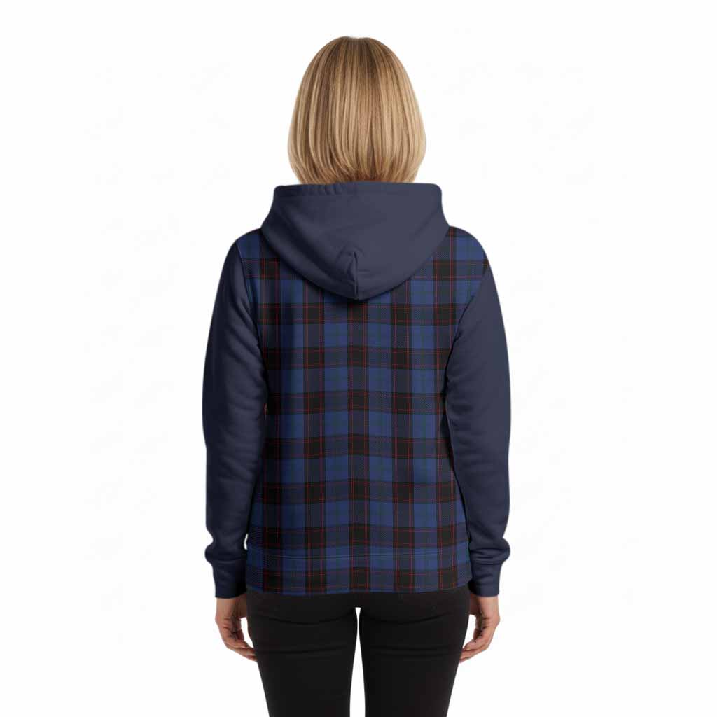 Home (Hume) Tartan Accent Hoodie with Family Crest