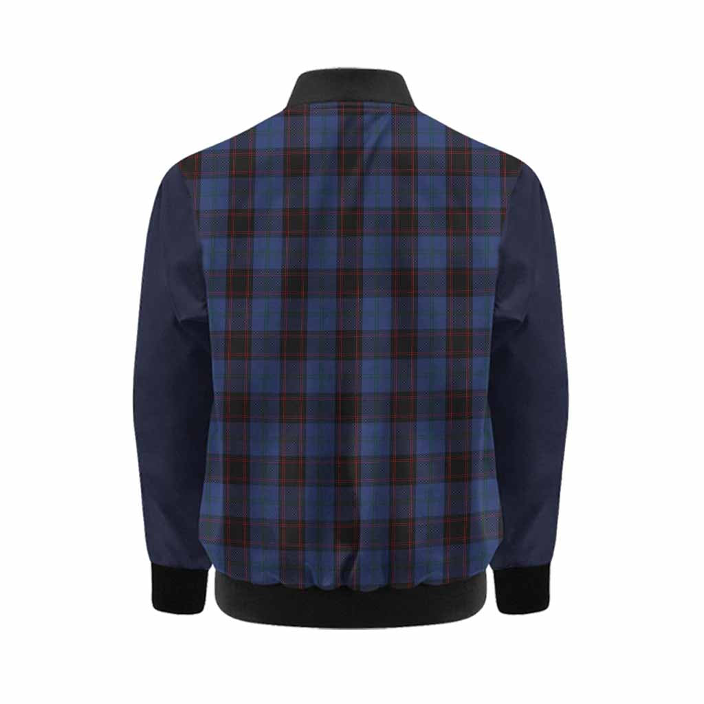 Home (Hume) Tartan Accent Kid Bomber Jacket with Family Crest