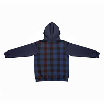 Home (Hume) Tartan Accent Kid Hoodie with Family Crest