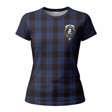 Home (Hume) Tartan Accent Women T shirt with Family Crest