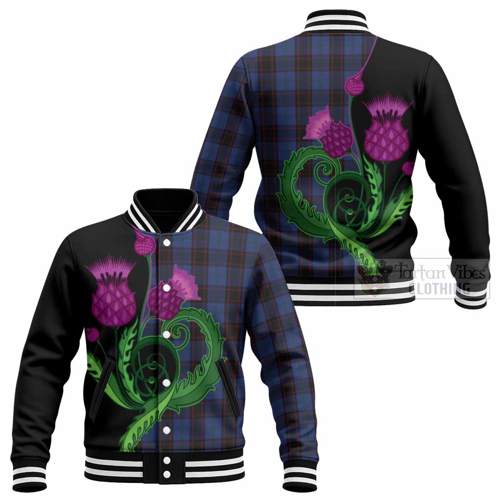 Home (Hume) Tartan Baseball Jacket Traditional Scottish Thistle