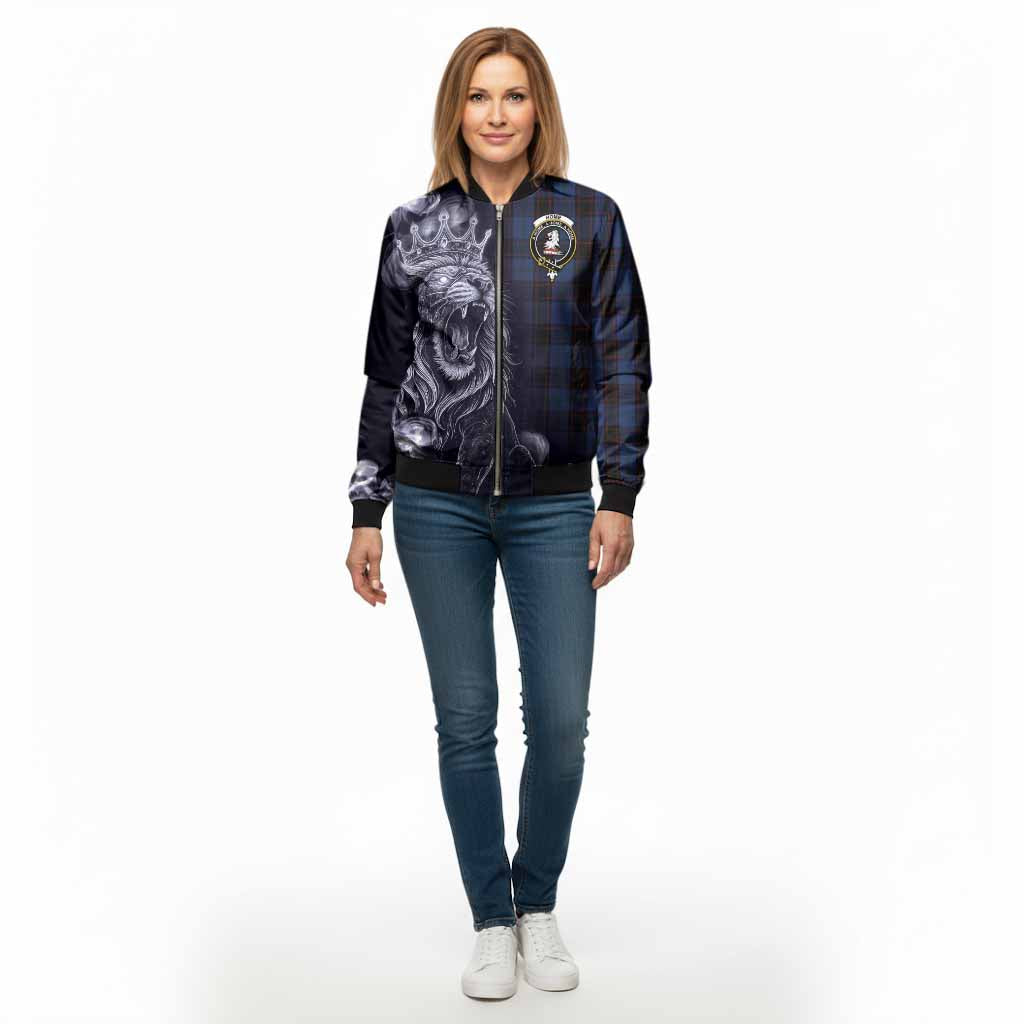Home (Hume) Tartan Bomber Jacket Roaring Lion Heritage