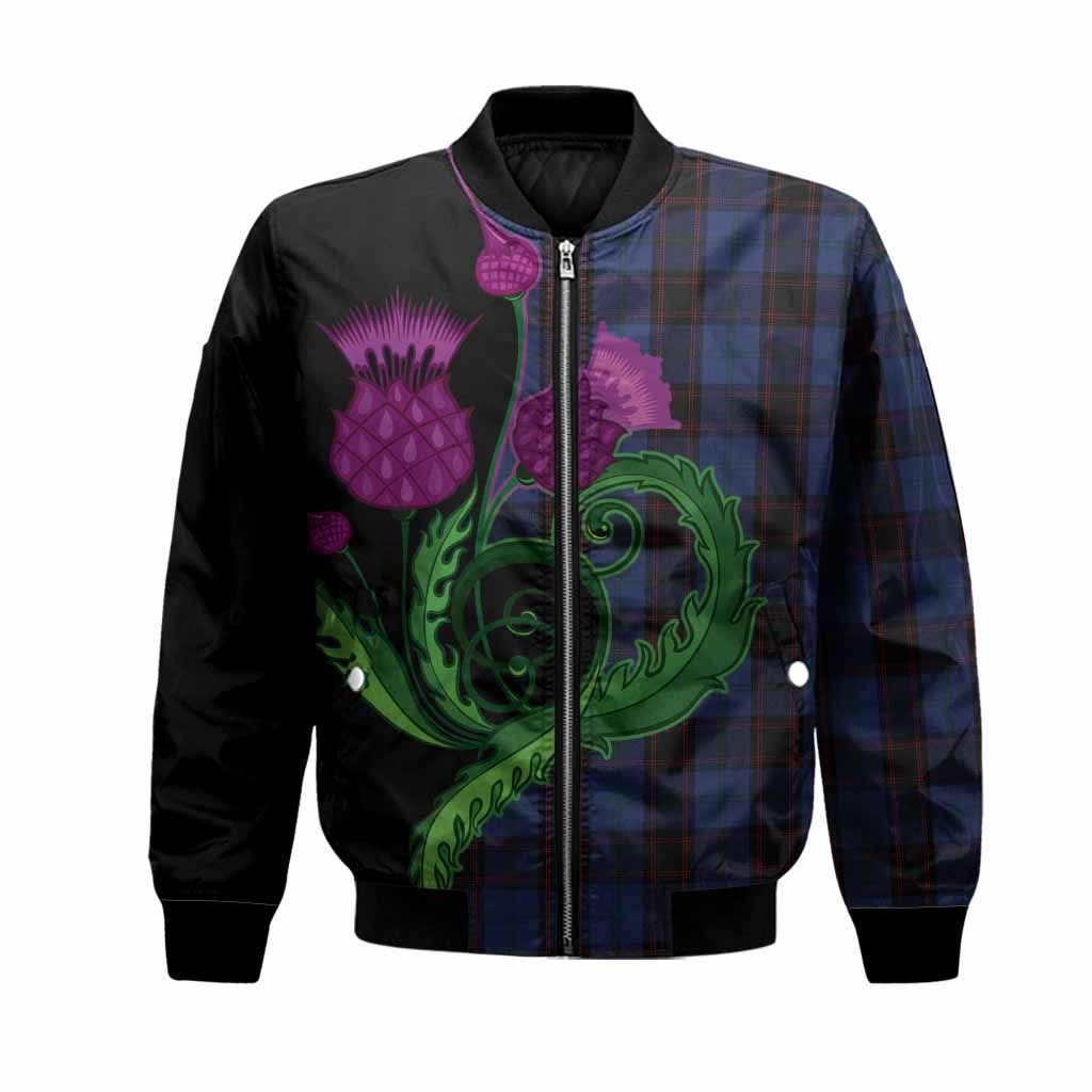 Home (Hume) Tartan Bomber Jacket Traditional Scottish Thistle
