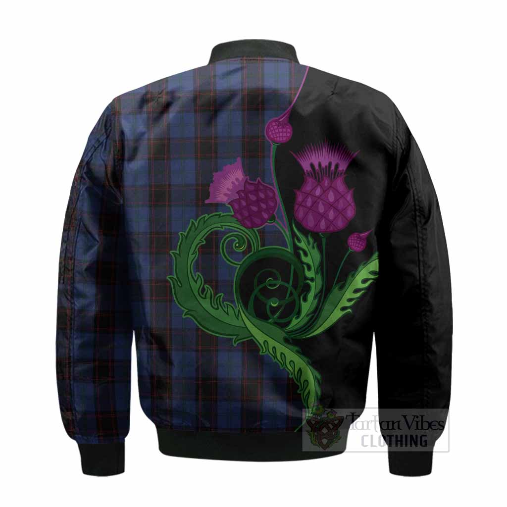 Home (Hume) Tartan Bomber Jacket Traditional Scottish Thistle