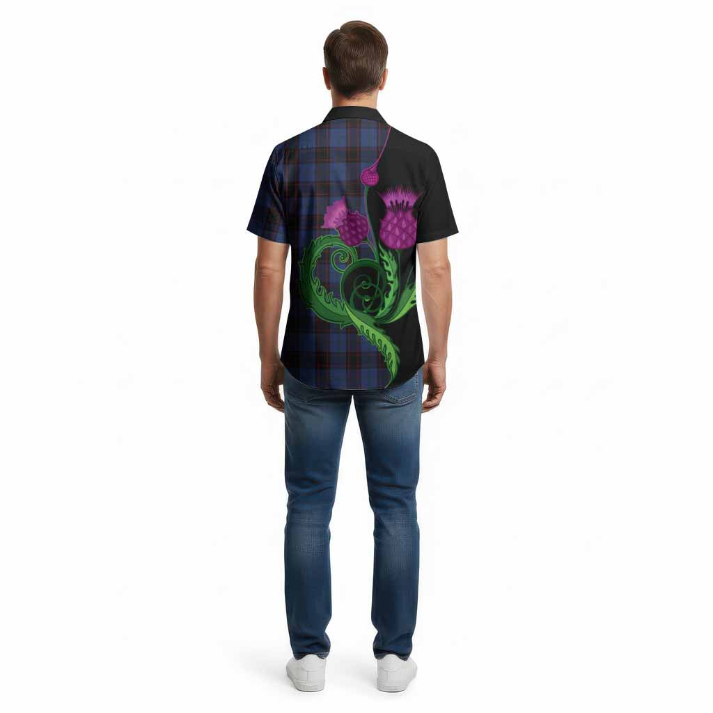 Home (Hume) Tartan Cotton Hawaiian Shirt Traditional Scottish Thistle