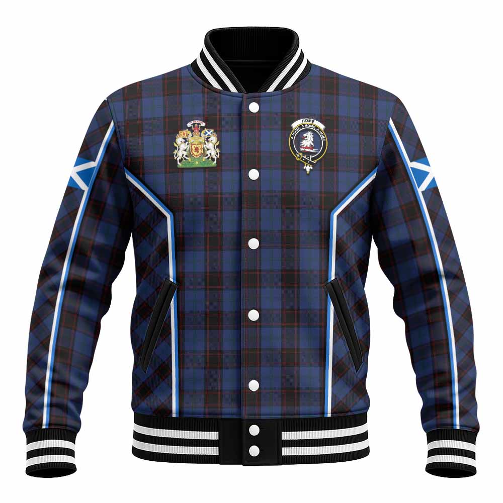 Home (Hume) Tartan Crest Baseball Jacket Scotland Coat of Arm Flag Style - Tartan Vibes Clothing