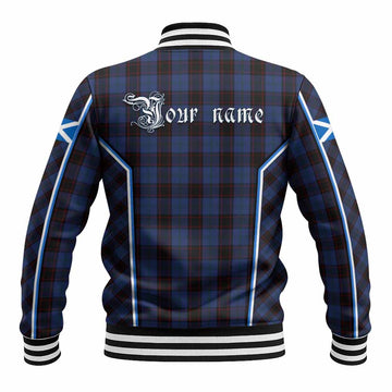 Home (Hume) Tartan Crest Baseball Jacket Scotland Coat of Arm Flag Style