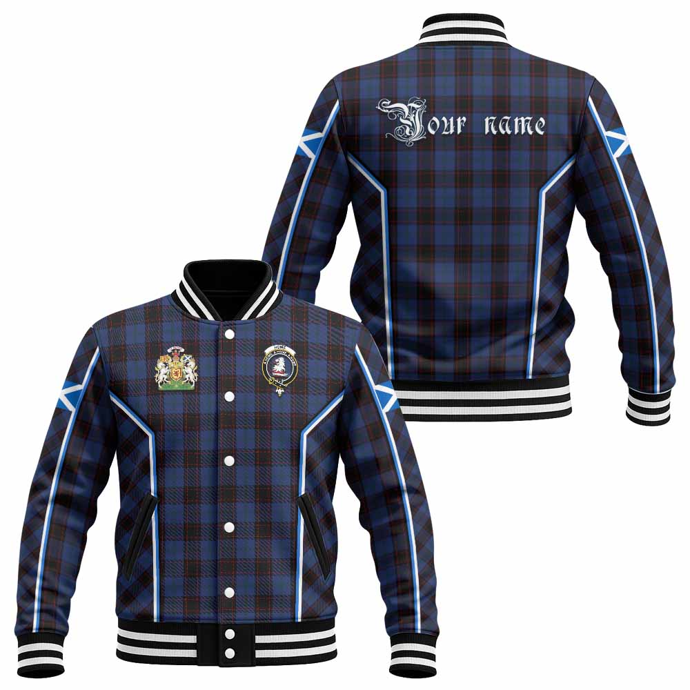 Home (Hume) Tartan Crest Baseball Jacket Scotland Coat of Arm Flag Style - Tartan Vibes Clothing