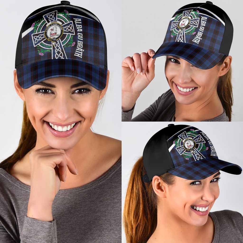 Home (Hume) Tartan Crest Classic Cap Scottish Thistle Celtic Cross Alba Gu Brath
