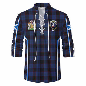 Home (Hume) Tartan Crest Ghillie Kilt Shirt Scotland Coat of Arm Flag Style