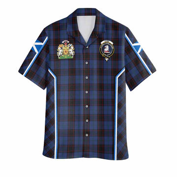 Home (Hume) Tartan Crest Hawaiian Shirt Scotland Coat of Arm Flag Style - Tartan Vibes Clothing