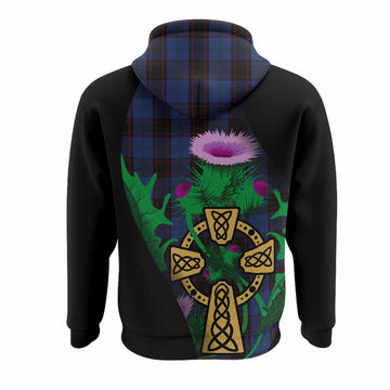 Home (Hume) Tartan Crest Hoodie Celtic Cross Thistle Flowers