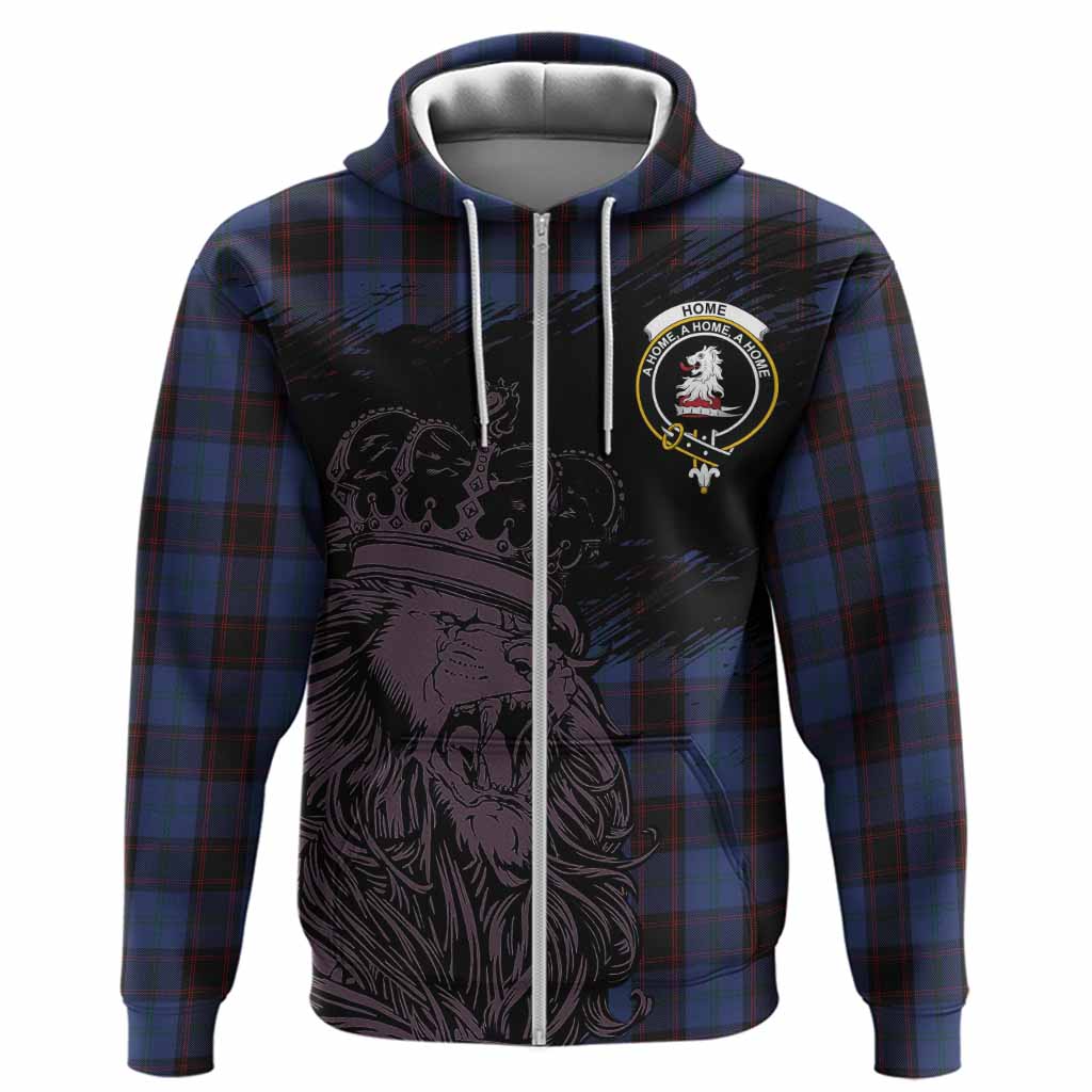 Home (Hume) Tartan Crest Hoodie Crowned Lion Heritage Style