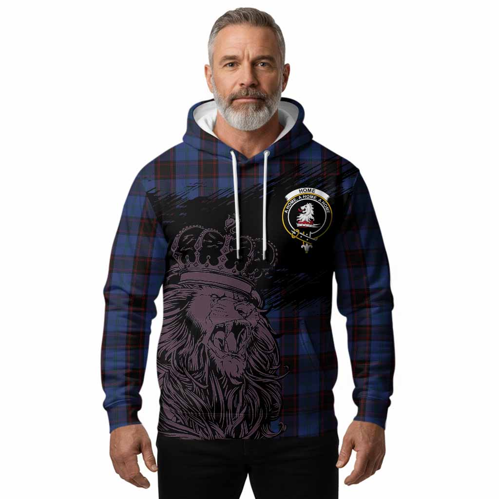 Home (Hume) Tartan Crest Hoodie Crowned Lion Heritage Style