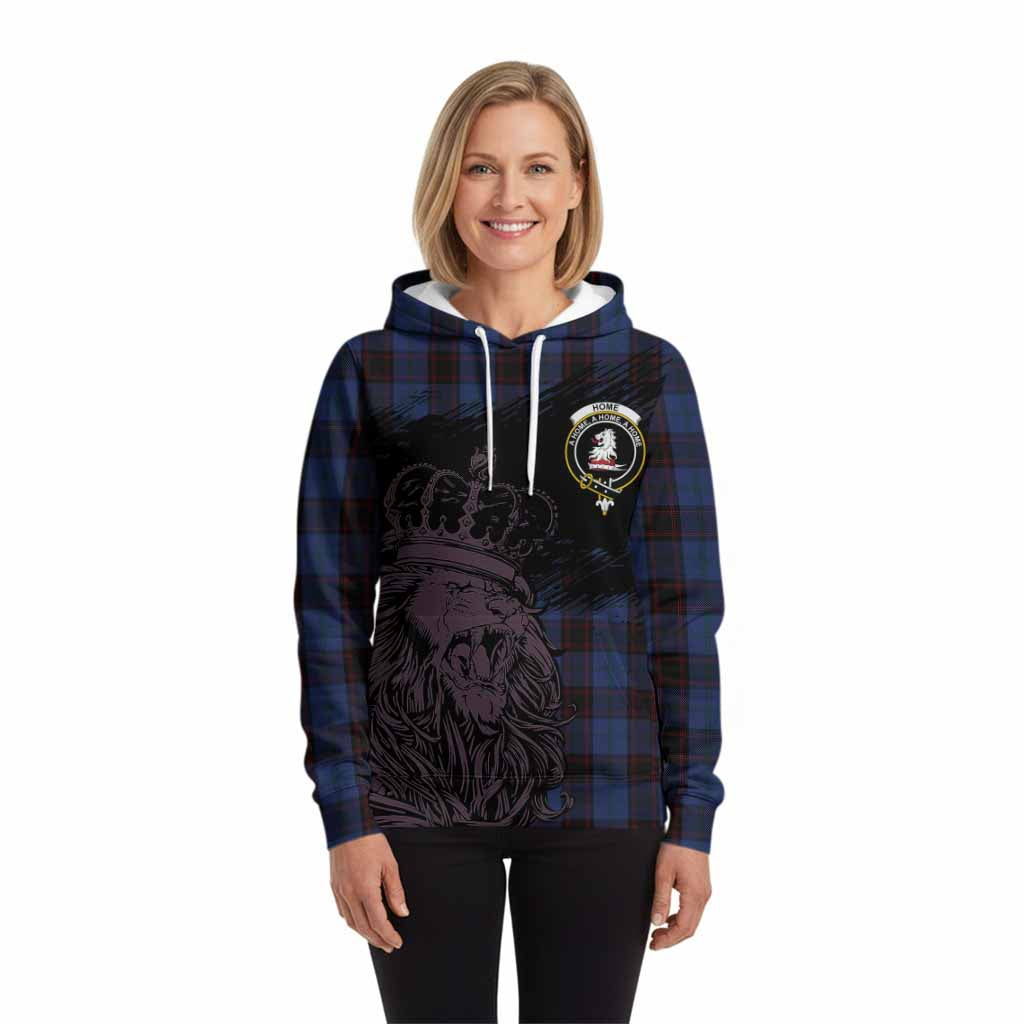 Home (Hume) Tartan Crest Hoodie Crowned Lion Heritage Style