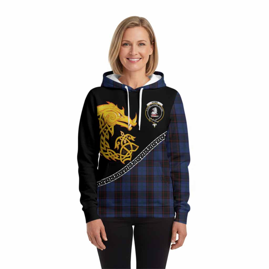 Home (Hume) Tartan Crest Hoodie Legendary Dragon Knot Half Style