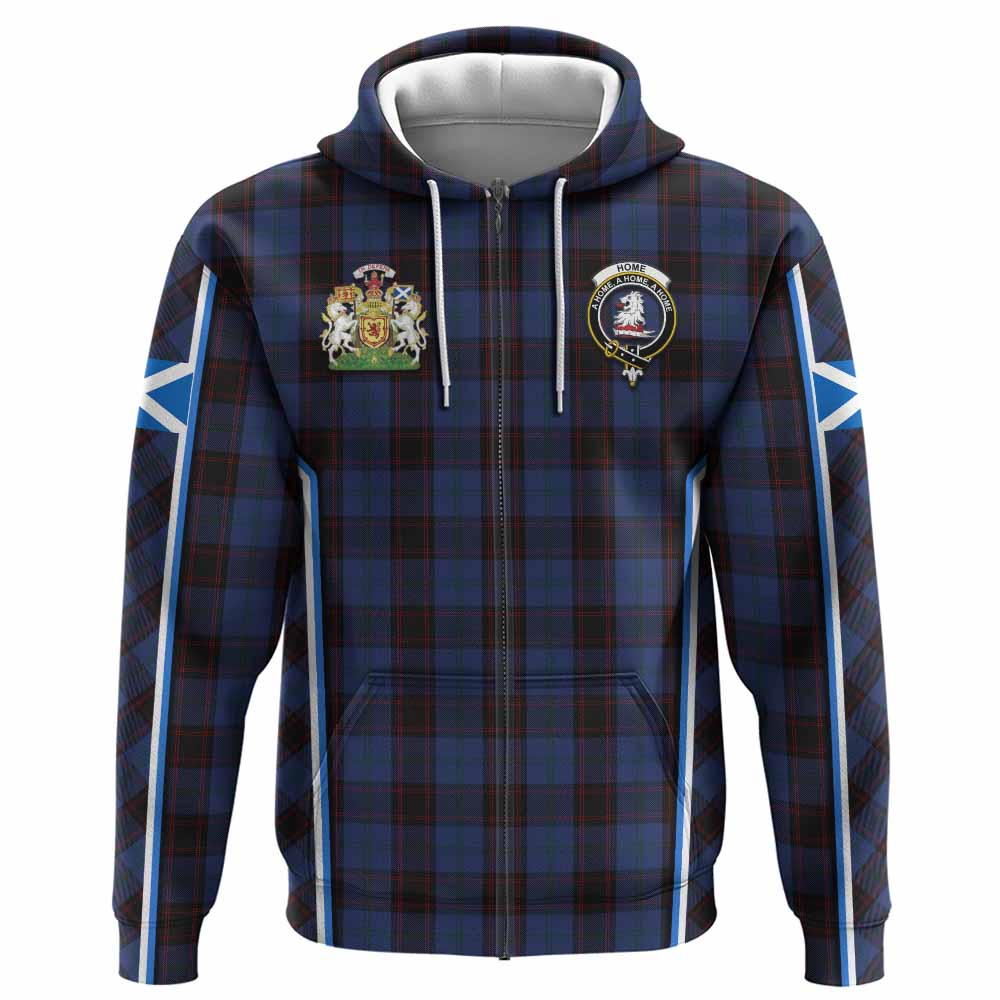 Home (Hume) Tartan Crest Hoodie Scotland Coat of Arm Flag Style - Tartan Vibes Clothing