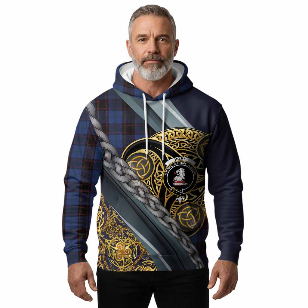 Home (Hume) Tartan Crest Hoodie Scottish Triskele Celtic