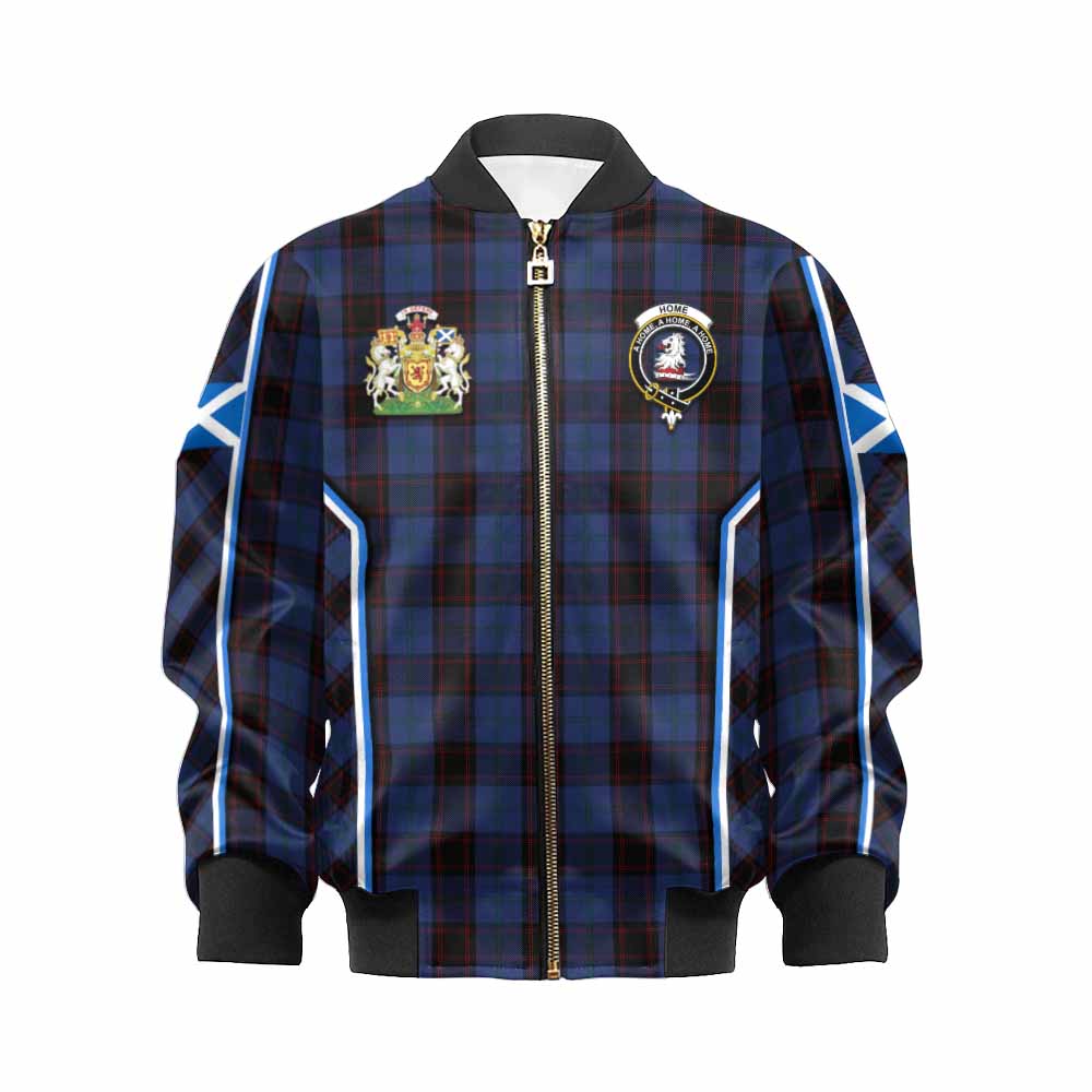 Home (Hume) Tartan Crest Kid Bomber Jacket Scotland Coat of Arm Flag Style - Tartan Vibes Clothing