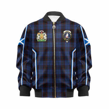 Home (Hume) Tartan Crest Kid Bomber Jacket Scotland Coat of Arm Flag Style
