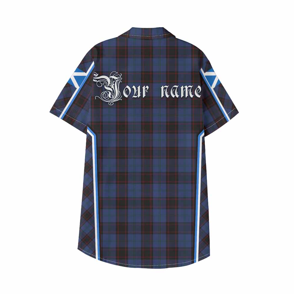 Home (Hume) Tartan Crest Kid Hawaiian Shirt Scotland Coat of Arm Flag Style - Tartan Vibes Clothing