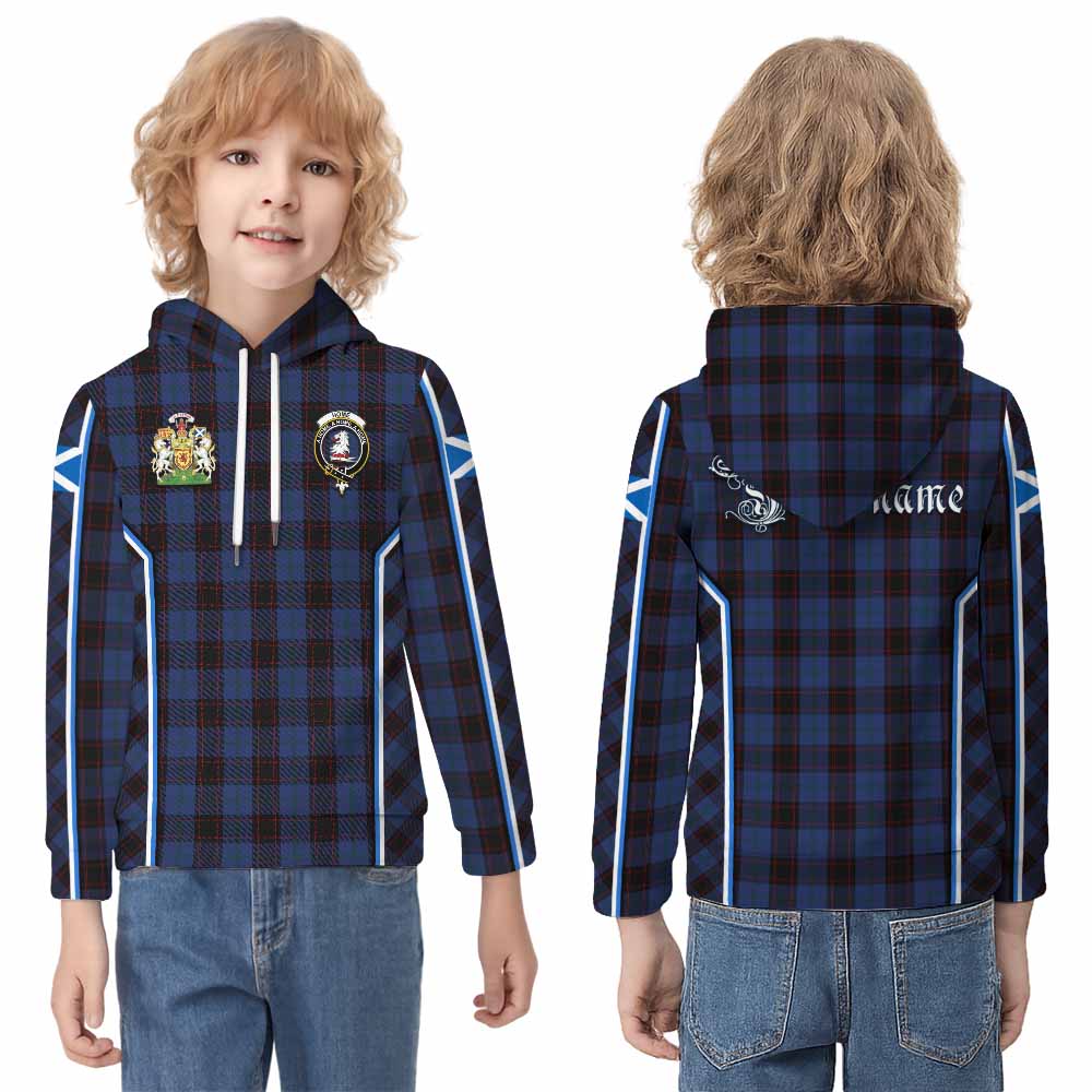 Home (Hume) Tartan Crest Kid Hoodie Scotland Coat of Arm Flag Style - Tartan Vibes Clothing