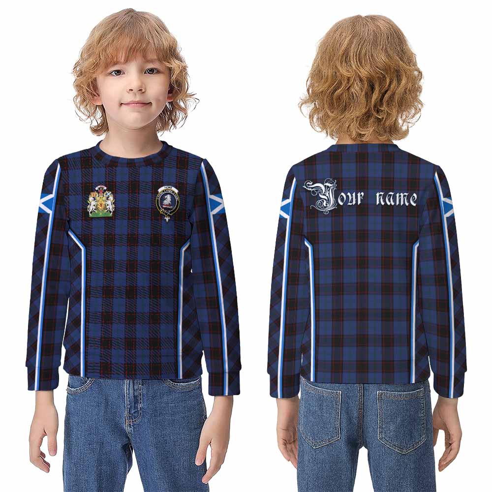 Home (Hume) Tartan Crest Kid Knitted Sweatshirt Scotland Coat of Arm Flag Style - Tartan Vibes Clothing