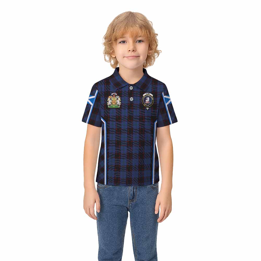 Home (Hume) Tartan Crest Kid Polo Shirt Scotland Coat of Arm Flag Style - Tartan Vibes Clothing