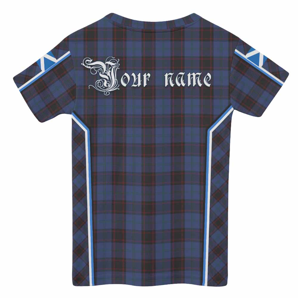 Home (Hume) Tartan Crest Kid T-shirt Scotland Coat of Arm Flag Style - Tartan Vibes Clothing